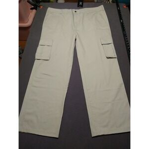 Red Face Cargo Pants Men 44x29.5 Beige Khaki Hiking Work Outdoor Cotton